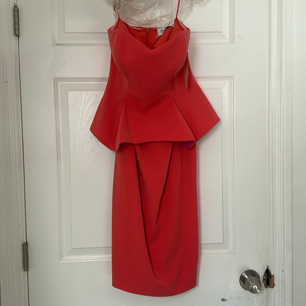 Badgley Mischka peplum midi dress